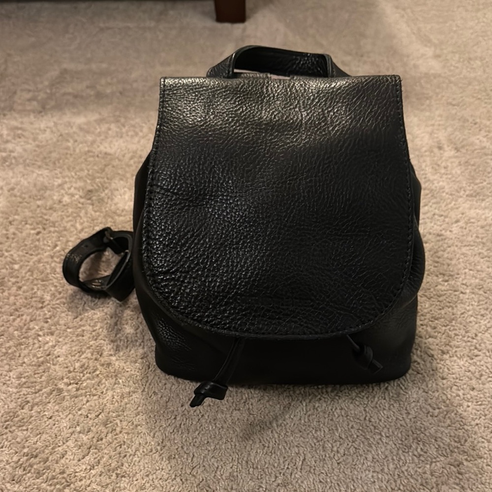 Black Leather Backpack